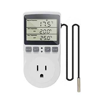 ราคาและรีวิวปลั๊กควบคุมอุณหภูมิ เครื่องทำความร้อน ความเย็น ตู้แช่ เครื่องฟักไข่ Multi-Function Thermostat Temperature Controller