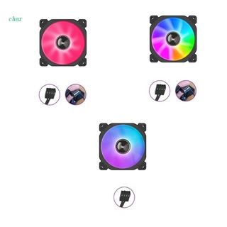 Char พัดลมระบายความร้อน CPU เสียงเงียบ PWM DC 12V RGB 92 มม. PWM 4pin RGB 9 ซม. 12V-PWM