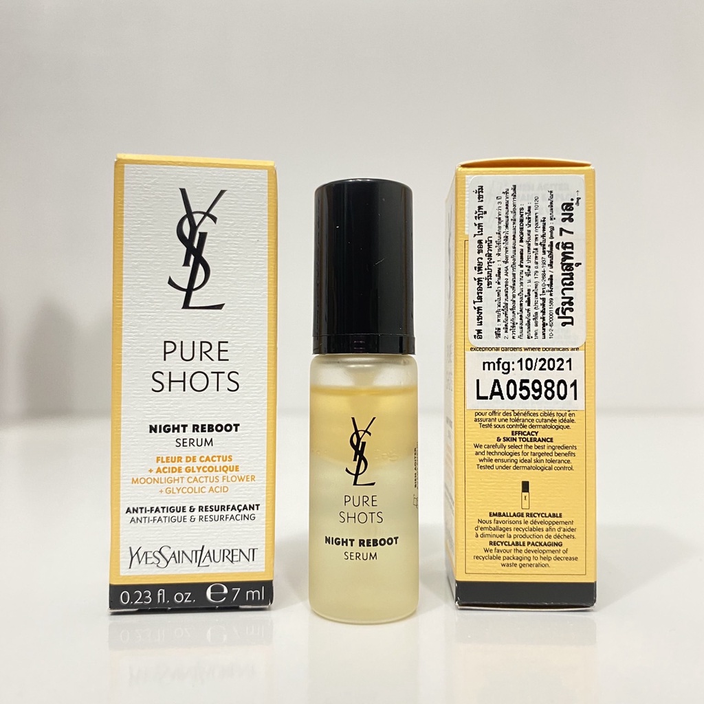 YSL PURE SHOTS NIGHT REBOOT SERUM ขนาดทดลอง 7ml (สคบ ไทย) Shopee Thailand