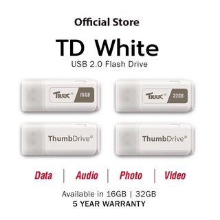 Trek TD White แฟลชไดร์ฟรุ่นสีขาว พิเศษราคาถูก อัพโหลดข้อมูลเร็วและพกพาสะดวก USB 2.0 Flash Drive (16GB/32GB)