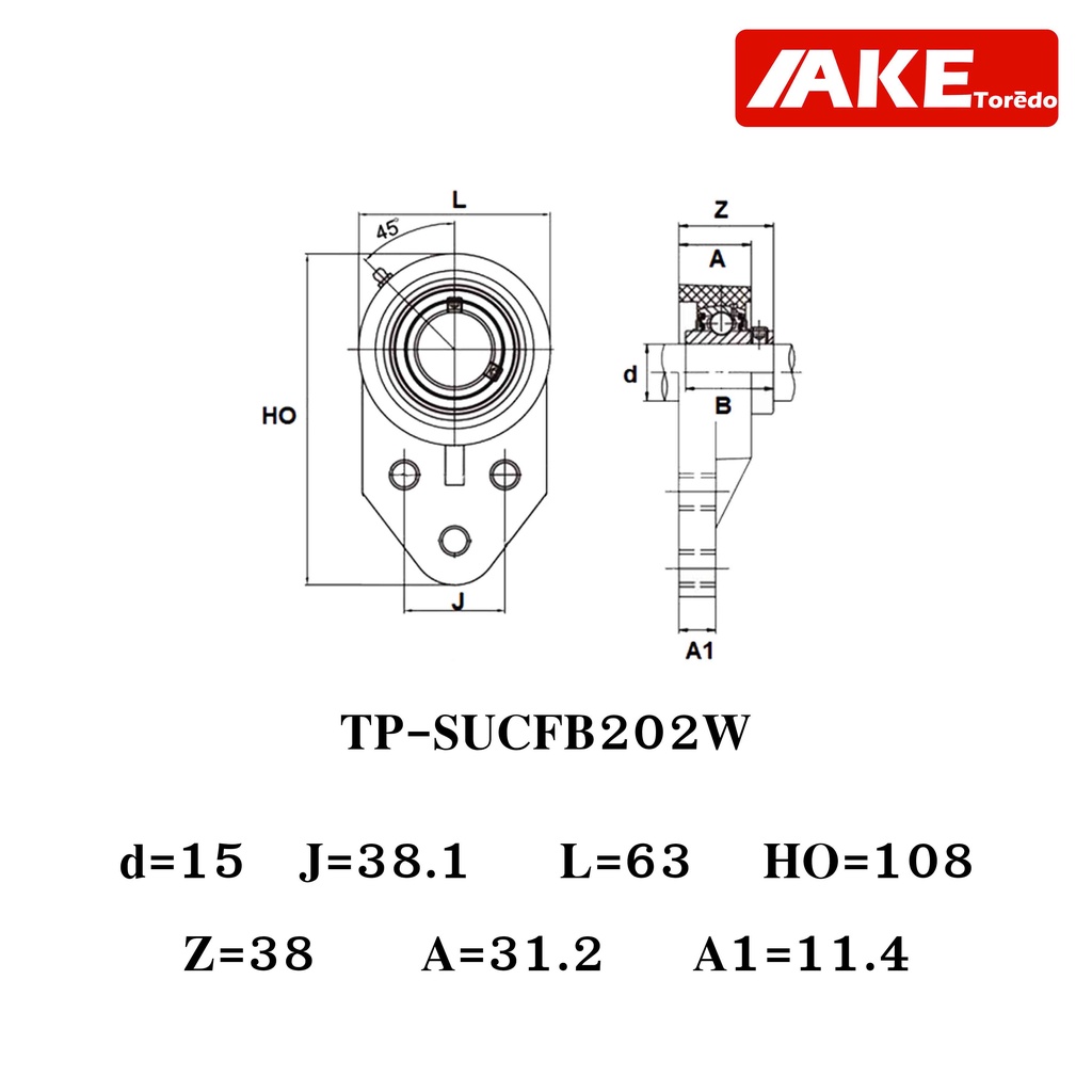 tp-sucfฺฺb202-ตลับลูกปืนตุ๊กตาเสื้อพลาสติก-ลูกสแตนเลส-tp-sucfb202w-thermoplastic-bearing-units-tps-ucfb-202-โดยake