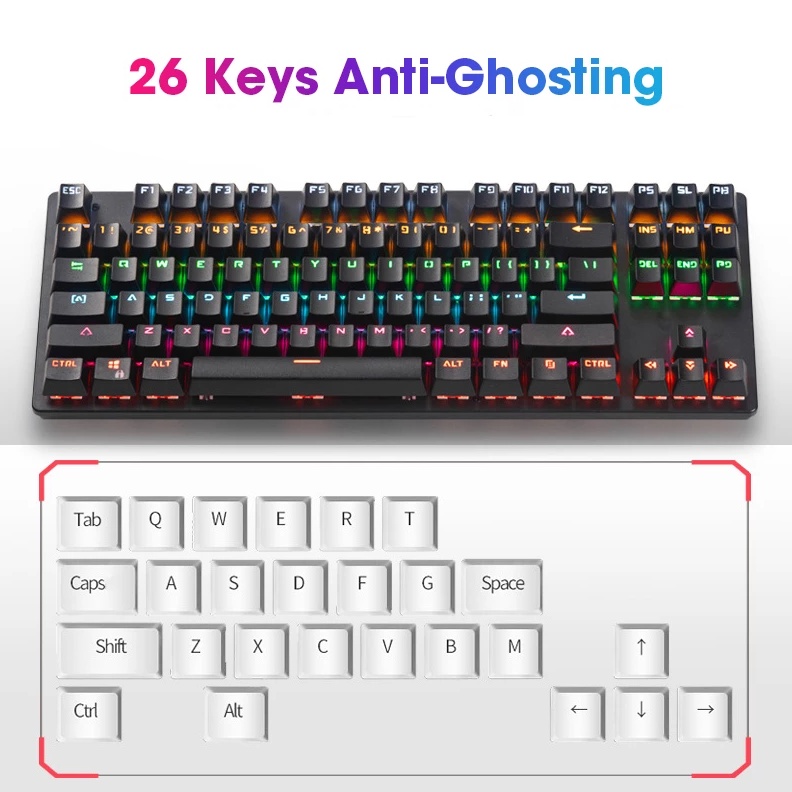 คีบอร์ดเกมมิ่ง-blue-switch-mechanical-keyboard-gaming-keyboard-led-rgb-glowing-colorful-keyboard
