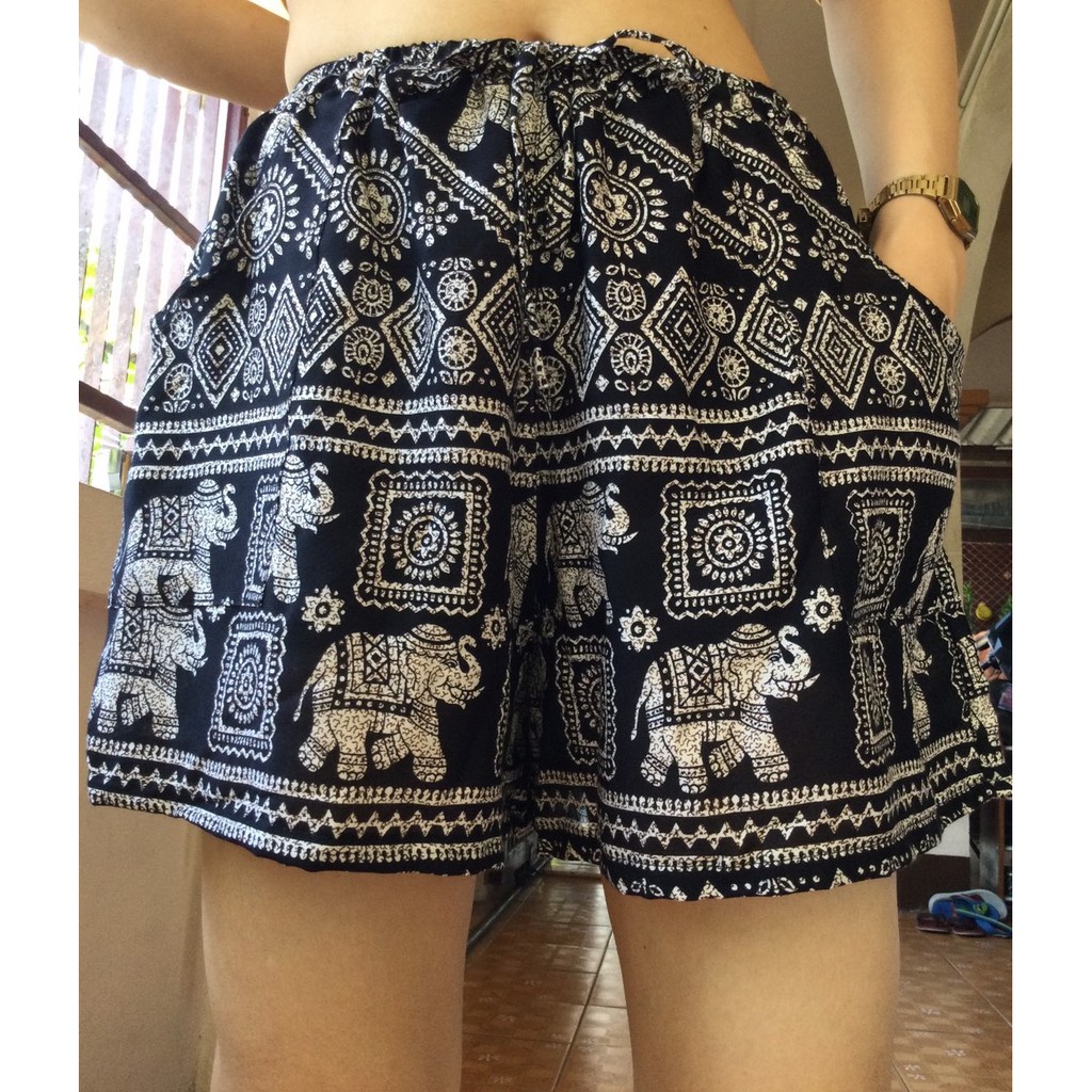 ภาพหน้าปกสินค้าElephant pants Thai pants Shorts กางเกงขาสั้น กางเกงลายช้าง มีหลายลายให้เลือก