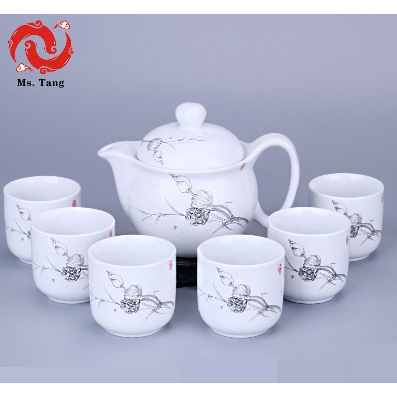 ชุดชาร้อน-กาชาเซรามิค-สไตล์ญี่ปุ่น-กา-1-จอกชา-6-สามารถใช้ในงานเกษียณได้-chadao-ชุดชาชุดชงชา-ถ้วยน้ำชา