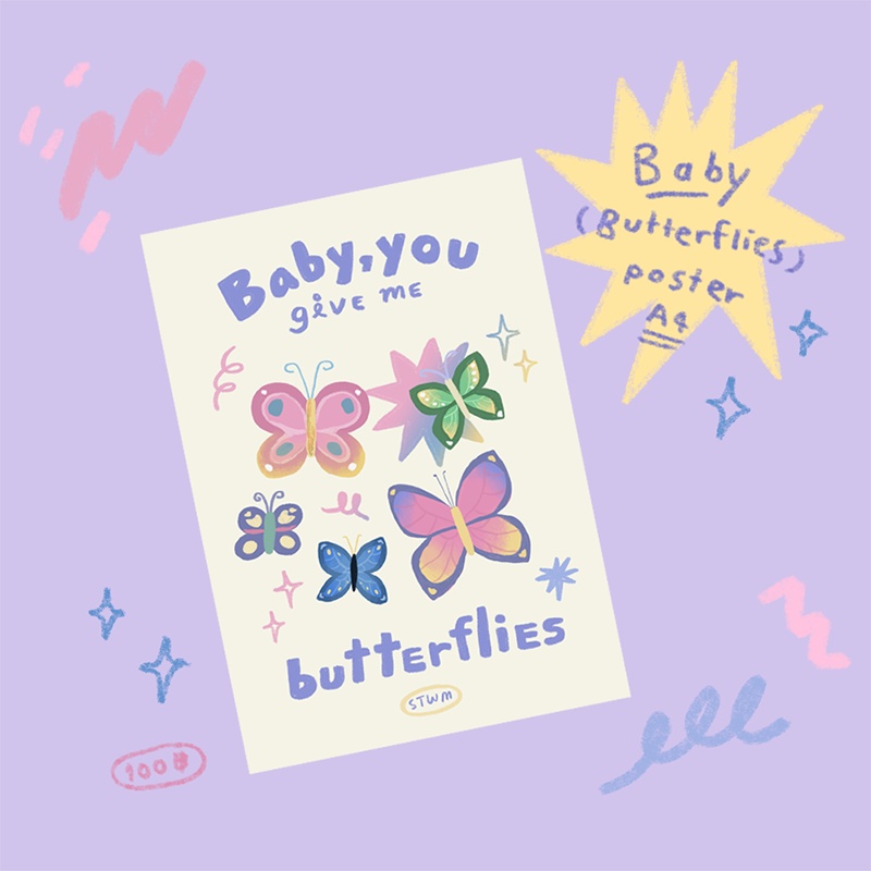 Baby,you poster โปสเตอร์ ขนาด A4 | Stickwithme4ev | Shopee Thailand