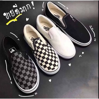 รองเท้าผ้าใบ 📌พร้อมกล่อง รองเท้าผ้าใบ ทรง Vans slip on checkerbord 100%💥มีเก็บเงินปลายทาง รองเท้าผ้าใบผู้ชายผู้หญิง 07