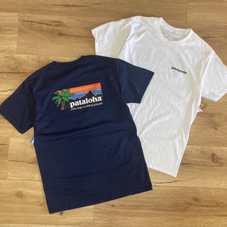 [S-5XL] เสื้อยืดแขนสั้น คอกลม พิมพ์ลาย Patagonia Dusk Palm แฟชั่นคู่รัก