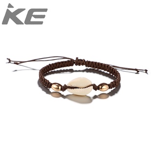 Jewelry Simple Shell Conch Brown String Metal Ball Anklet Bracelet for girls for women low pri