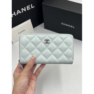 New chanel zippy medium HL31 light blue Fullbox + copy rec.thai