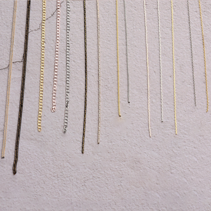 ภาพสินค้าWomen Nail Art Astringent Chain DIY Electroplating Gold 50cm Ladies Nail Accessories จากร้าน wankuodianzishangwu.th บน Shopee ภาพที่ 7