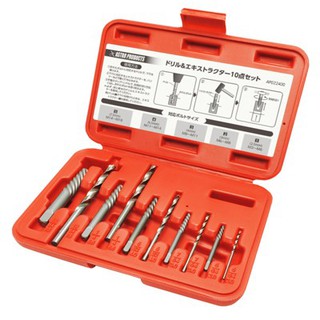 เครื่องมือถอดสลักเกลียวที่หัก 10 ชิ้น( Drill &amp; Bolt Extractor 10Pcs Set )