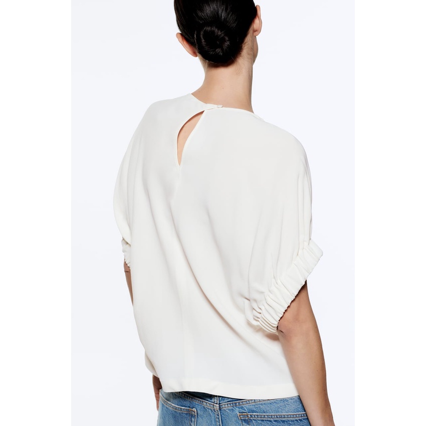 zara-เสื้อเชิ้ต-คอกลม-ขนาดเล็ก-สีขาว-แฟชั่นฤดูร้อน-สําหรับผู้หญิง-2143055เสื้อเบลาส์