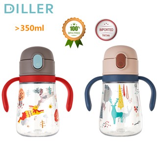 DILLER Milk Bottle with Imported TRITAN, Soft Silicone Straw,  With Strap and Handle, Prevent Choking, Leak Proof, Baby Bottle D-T4004
