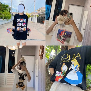 ✨พร้อมส่ง✨เสื้อยืดoversizedพิมลายการ์ตูนเจ้าหญิง