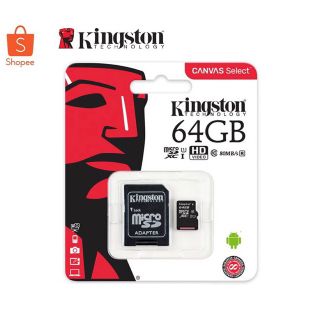 เมมโมรี่การ์ด ยี่ห้อ Kingston แบบ microSD ความจุ 64GB
