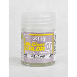 สีมิสเตอร์ฮอบบี้ Mr.CLEAR COLOR GX110 CLEAR SILVER 18ml (Metallic)