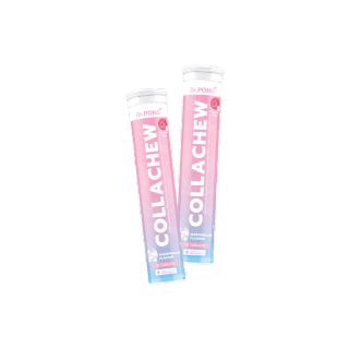 Dr.PONG CollaChew คอลลาชู คอลลาเจนอัดเม็ด รส มาร์ชเมลโล มี Collagen dipeptide 1667 mg ต่อเม็ด แพ็ค2หลอด