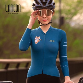 เสื้อแจ็กเก็ตแขนยาว ลาย LAMEDA สไตล์ขี่จักรยานเสือภูเขา สําหรับผู้หญิง 2024