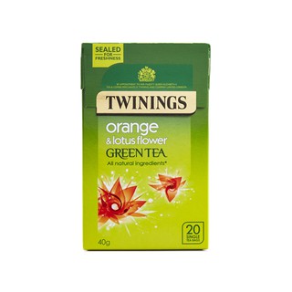 [แยกซอง/ยกกล่อง] ชา Twinings, GREEN TEA, ORANGE &amp; LOTUS FLOWER (นำเข้า)