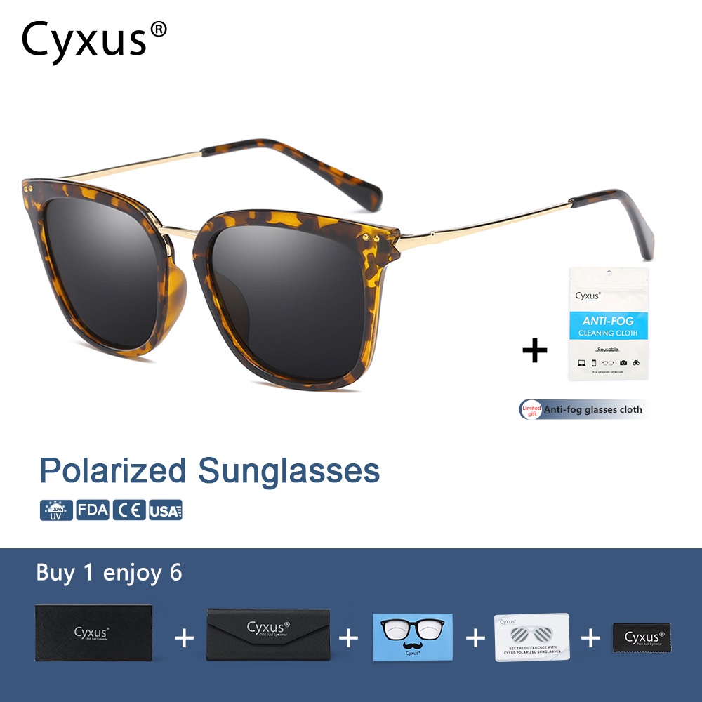 cyxus-แว่นตากันแดด-เลนส์โพลาไรซ์-ป้องกันรังสียูวี-สําหรับผู้หญิง-เหมาะกับการขับขี่-กลางแจ้ง-1913