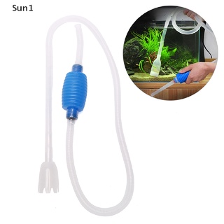 Sun1&gt; Aquarium Gravel Cleaner Vacuum Handheld Siphon Pump With Filter Nozzle Fish  well