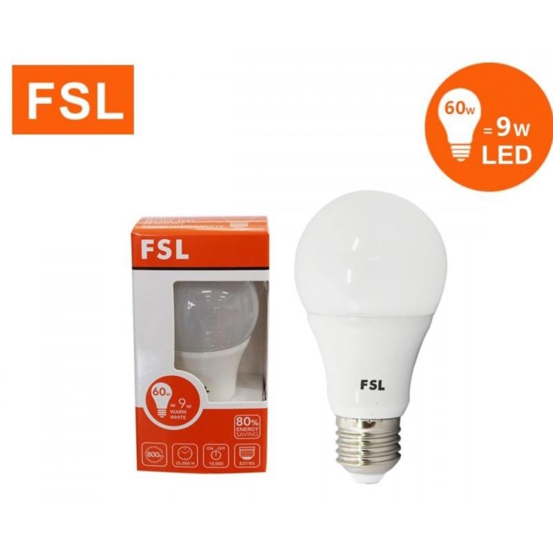 หลอดไฟ LED 9W E27 FSL Daylight | Shopee Thailand