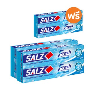 สินค้า [ 4 ฟรี 2 ] SALZ ยาสีฟัน สูตรเกลือ ซอลส์ เฟรช แจเปนนิส มินต์ 140 กรัม