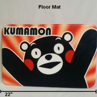 พรมเช็ดเท้า สี่เหลี่ยม ลาย คุมาม่อน Kumamon ด้านล่างเป็นยาง ขนาด 22x15 นิ้ว