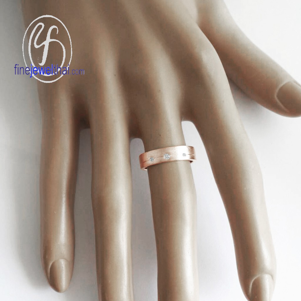finejewelthai-แหวนเพชร-เพชร-แหวนหมั้น-แหวนแต่งงาน-diamond-cz-wedding-ring-silver-pink-gold-r30146cz-pg