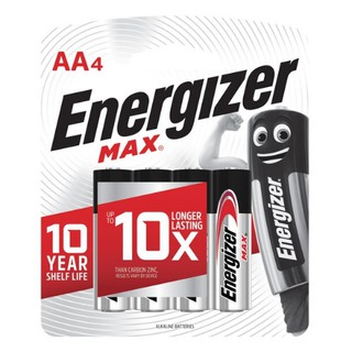 ถ่าน ALKALINE [ENERGIZER] AA E91/BP4 (4ก้อน/แพ็ค)