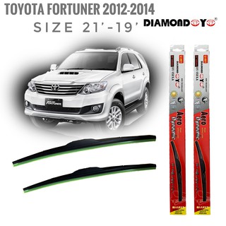 ที่ปัดน้ำฝน ใบปัดน้ำฝน ซิลิโคน ตรงรุ่น Toyota Fortuner 2012 ไซส์ 19-21 ยี่ห้อ Diamond กล่องแดง**ร้านนี้การันตีคุณภาพ**