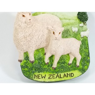 แม่เหล็กติดตู้เย็นนานาชาติสามมิติ รูปฟาร์มแกะที่นิวซีแลนด์ 3D fridge magnet ฺSheep farming in New Zealand