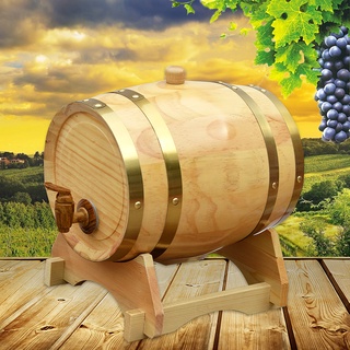 5L ถังเก็บไวน์ไม้โอ๊ค ตรถังเก็บพิเศษถังเก็บถังเบียร์สำหรับไวน์ของถังวิสกี้และรอน วินเทจไม้โอ๊คไม้ถังไวน์ไม้สำหรับเบียร์ว