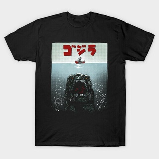 [S-5XL] Cool Fashion Godzilla Monster King Japanese Kaiju Jaws Shark Horror Summer short sleeve for Men