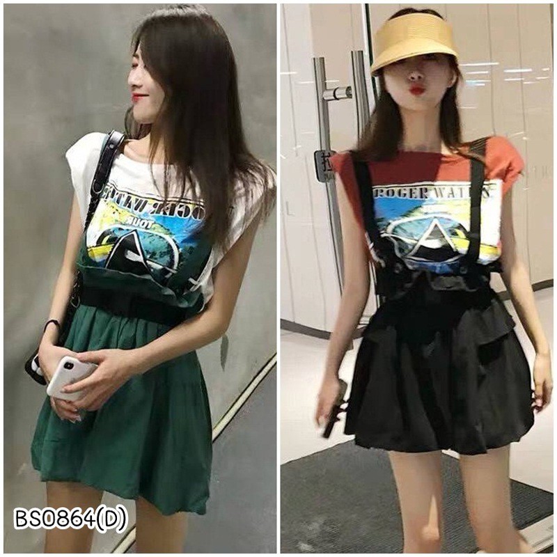 set-2-ชิ้น-เสื้อยืดแขนกุด-มาพร้อมเอี๊ยมกระโปรง-สอบถามก่อนสั่งซื้อ