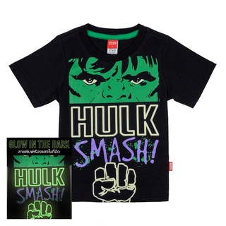 Marvel Boy Hulk Glow in the dark T-shirt - เสื้อยืดเด็กมาร์เวลลายฮัค เทคนิคเรืองแสงในที่มืด สินค้าลิขสิทธ์แท้100% characters studio