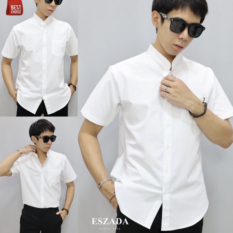 ภาพหน้าปกสินค้าเสื้อเชิ้ตแขนสั้นคอจีนผ้าOxford (Premium) จากร้าน eszada บน Shopee