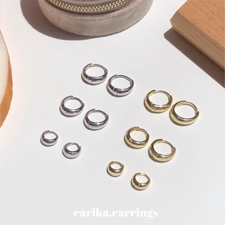 (กรอกโค้ด 72W5V ลด 65.-) earika.earrings - simple hoop ต่างหูห่วงเงินแท้ (มี 2 สี, 3 ขนาด) เหมาะสำหรับคนแพ้ง่าย