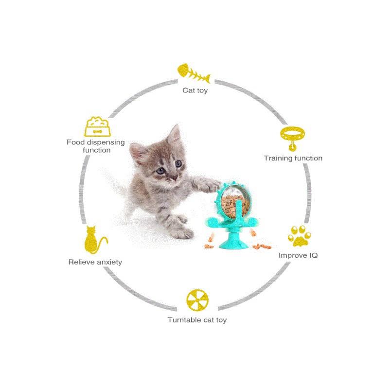 cat-accessories-ของเล่นแมว-กังหันแมว-กังหันลมพร้อมกล่องใส่อาหารเม็ด-ที่ให้อาหารแมว-แบบของเล่น2-in-1-มีให้เลือก3สี