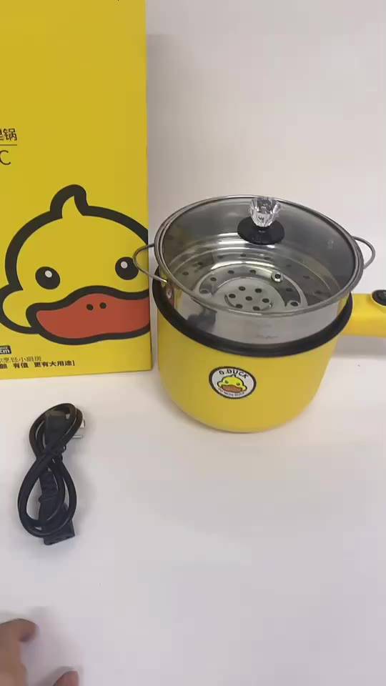 ลูกค้าใหม่1บาท-หม้อไฟฟ้าอเนกประสงค์-1-5l-หม้อไฟฟ้า-อุ่น-ตุ๋น-ต้ม-นึ่ง-ทอด-หม้อลายเป็ด
