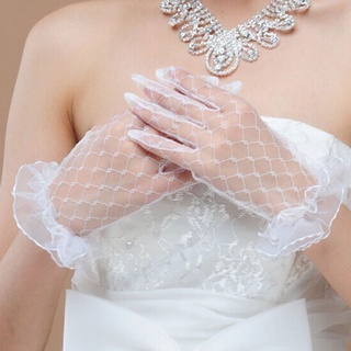 สินค้า Sfghouse ถุงมือลูกไม้ แบบเต็มนิ้ว ซีทรู กันแดด สําหรับผู้หญิง งานแต่งงาน 1 คู่