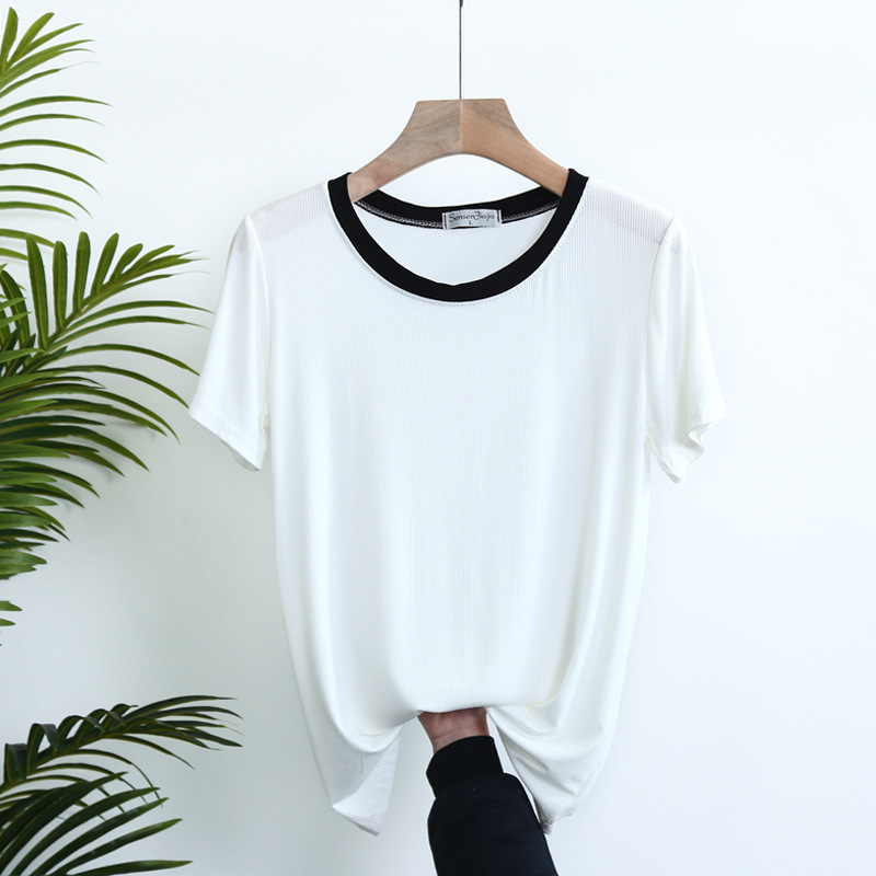 พร้อมส่ง-เสื้อยืดลําลอง-ผ้าฝ้าย-แขนสั้น-คอกลม-ทรงหลวม-แฟชั่นฤดูร้อน-สําหรับสตรี-2021