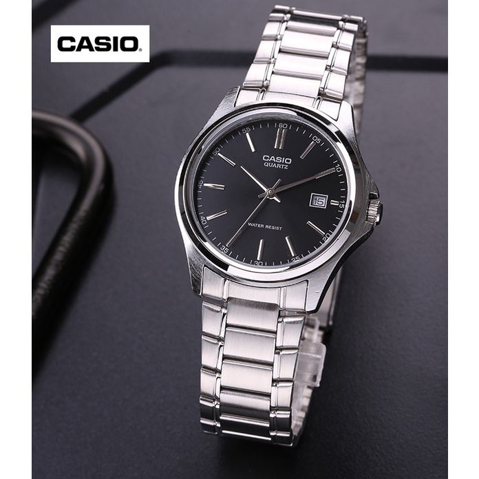 ราคาและรีวิว(แท้ 100%) Casio นาฬิกาข้อมือผู้ชาย รุ่น MTP-1183A-1ADF สายสแตนเลส หน้าปัดดำ - แท้ 100% รับประกันสินค้า 1 ปีเต็ม