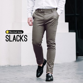 ภาพหน้าปกสินค้ากางเกงสแล็คชาย ผ้าซาตินยืด ทรงกระบอกเล็ก (Slim-fit) สีเทา by Normal Boy ที่เกี่ยวข้อง