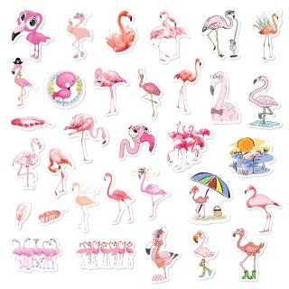 สติกเกอร์กระดาษพิมพ์ลาย flamingo น่ารักสําหรับตกแต่งสมุดไดอารี่ 32 ชิ้น