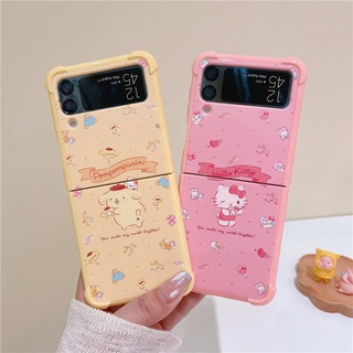 SANRIO เคสโทรศัพท์มือถือแบบแข็ง พลาสติกใส ลายการ์ตูนซานริโอ้น่ารัก สําหรับ Samsung Galaxy Z Flip 4 Z Flip 3 4 5G