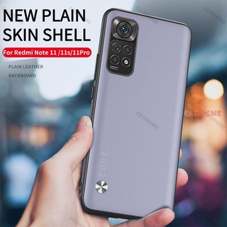 Luxury Plain Skin Leather Phone Covers For Xiaomi Redmi Note 11Pro 11s Note11 11 Pro + 10s 10 4G 5G Matte Hard PC Shockproof Case Soft  Back Cover