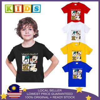 เสื้อยืด ผ้าฝ้าย 100% พิมพ์ลาย GOOFY BAJU BUDAK KECIL KIDS BAJU สําหรับเด็ก