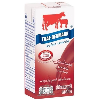 ภาพหน้าปกสินค้าส่งฟรี ไม่ต้องใช้โค้ด นมไทย - เดนมาร์ค รสช็อคโกแลต 200 ml. 36 กล่อง ยกลังราคาถูก นมวัวแดง
