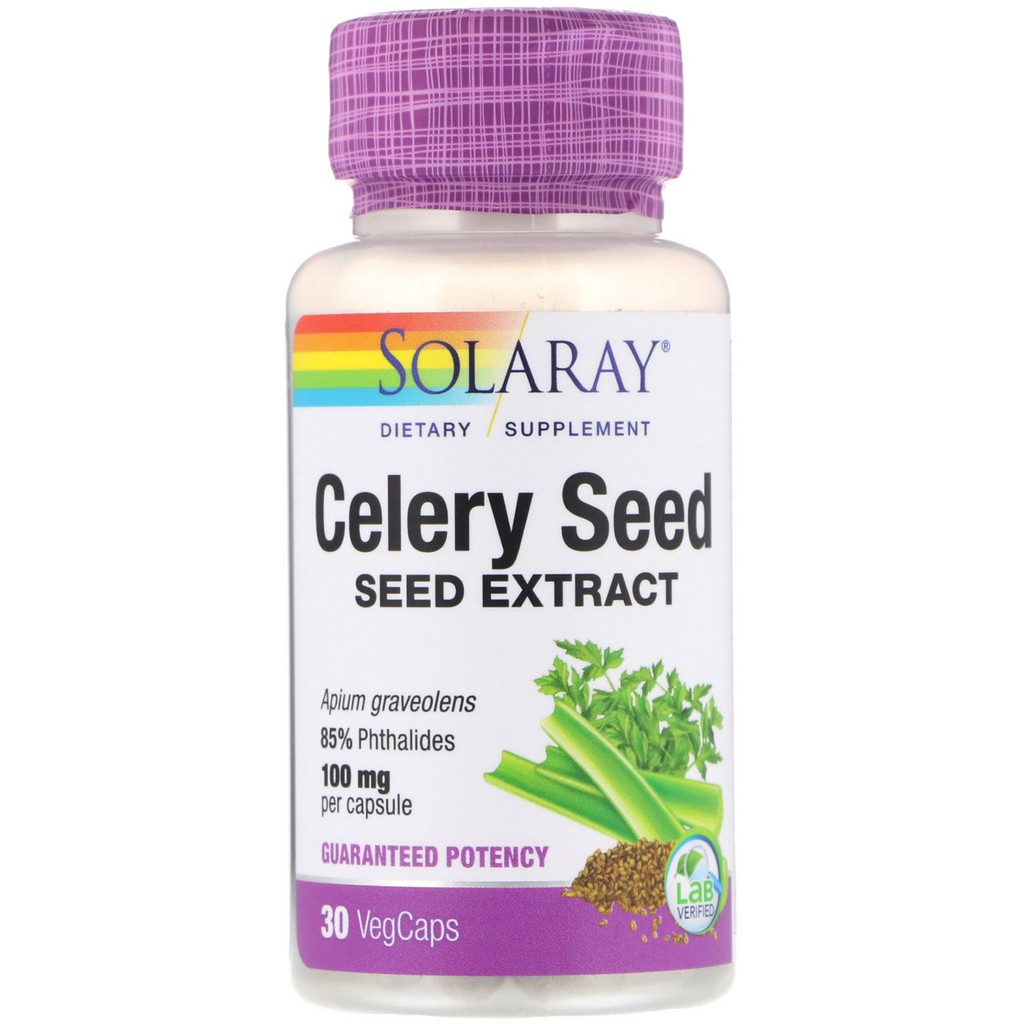 ภาพสินค้าCelery Seed ( เมล็ดเซเลอรี่ ขึ้นฉ่ายฝรั่ง ) ชนิดเม็ด สมุนไพรบำรุงสุขภาพหัวใจ หลอดเลือด ตับ Solaray จากร้าน nuengnewname บน Shopee ภาพที่ 3